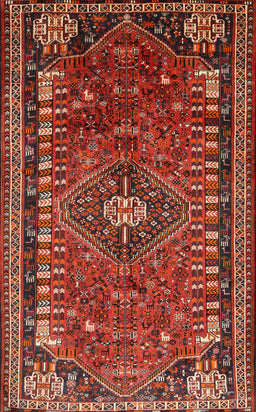Machine Washable Traditional Rust Pink Rug, wshtr891