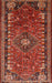 Machine Washable Traditional Rust Pink Rug, wshtr891