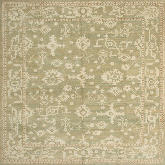 Square Traditional Brown Oriental Rug, tr893
