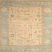 Round Machine Washable Traditional Sand Brown Rug, wshtr895