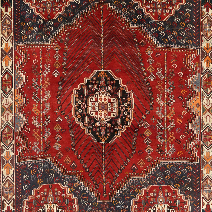 Machine Washable Traditional Tomato Red Rug, wshtr896