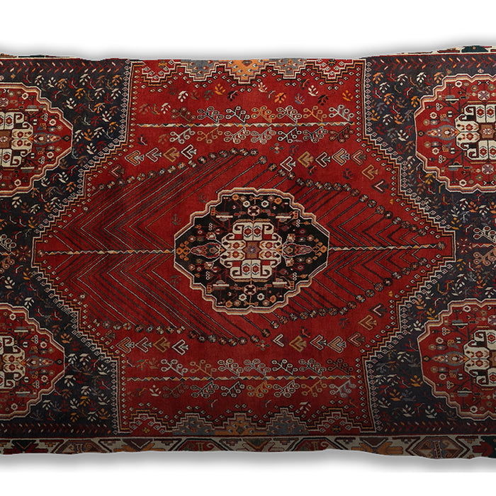 Traditional Classic Rectangular Tomato Red Lumbar Throw Pillow, 13 inch by 19 inch, lbtr896