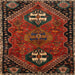 Square Traditional Sienna Brown Persian Rug, tr897