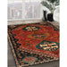 Traditional Sienna Brown Persian Rug in Family Room, tr897