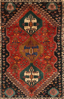 Machine Washable Traditional Sienna Brown Rug, wshtr897
