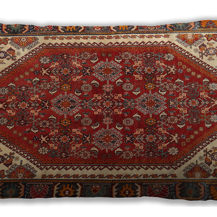 Traditional Classic Rectangular Tomato Red Lumbar Throw Pillow, 13 inch by 19 inch, lbtr898