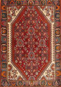 Machine Washable Traditional Tomato Red Rug, wshtr898