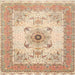 Square Traditional Brown Medallion Rug, tr8