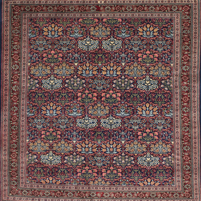 Square Traditional Dark Almond Brown Persian Rug, tr900
