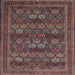 Square Traditional Dark Almond Brown Persian Rug, tr900
