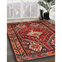 Traditional Red Persian Rug in Family Room, tr902
