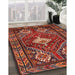 Machine Washable Traditional Tomato Red Rug in a Family Room, wshtr902