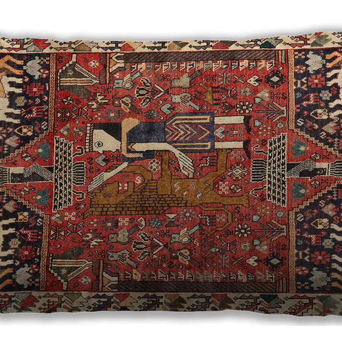 Traditional Classic Rectangular Saffron Red Lumbar Throw Pillow, 13 inch by 19 inch, lbtr903