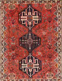 Machine Washable Traditional Rust Pink Rug, wshtr905