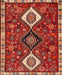 Machine Washable Traditional Copper Red Pink Rug, wshtr906