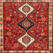 Square Traditional Copper Red Pink Persian Rug, tr906