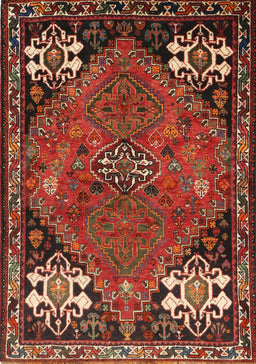 Machine Washable Traditional Tomato Red Rug, wshtr907