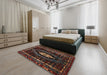 Traditional Brown Persian Rug in a Bedroom, tr90