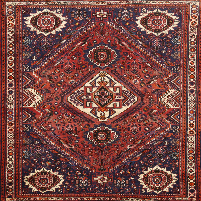 Square Traditional Dark Gold Brown Persian Rug, tr911