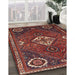 Traditional Dark Gold Brown Persian Rug in Family Room, tr911
