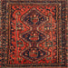 Square Traditional Chestnut Brown Persian Rug, tr913
