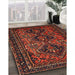 Machine Washable Traditional Chestnut Brown Rug in a Family Room, wshtr913