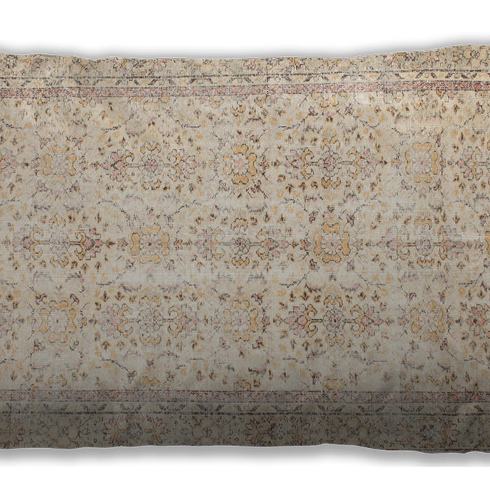 Traditional Classic Rectangular Navajo White Gold Lumbar Throw Pillow, 13 inch by 19 inch, lbtr914
