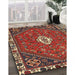 Traditional Dark Gold Brown Persian Rug in Family Room, tr915