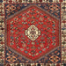 Square Traditional Dark Gold Brown Persian Rug, tr915