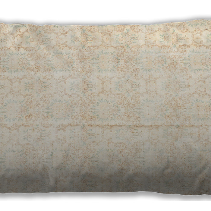 Traditional Classic Rectangular Deep Peach Orange Lumbar Throw Pillow, 13 inch by 19 inch, lbtr917