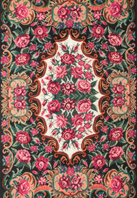 Machine Washable Traditional Brown Rug, wshtr928