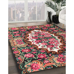 Traditional Brown Persian Rug in Family Room, tr928