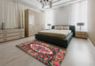 Machine Washable Traditional Brown Rug in a Bedroom, wshtr928