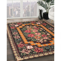 Traditional Orange Brown Medallion Rug, tr929