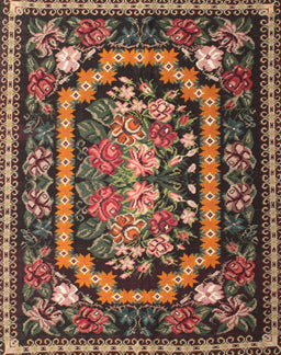 Machine Washable Traditional Orange Brown Rug, wshtr929