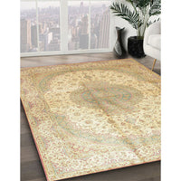 Traditional Brown Gold Medallion Rug, tr92