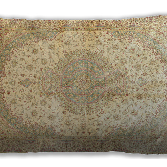 Traditional Classic Rectangular Brown Gold Lumbar Throw Pillow, 13 inch by 19 inch, lbtr92