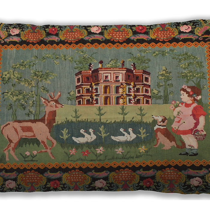 Traditional Classic Rectangular Brass Green Lumbar Throw Pillow, 13 inch by 19 inch, lbtr931