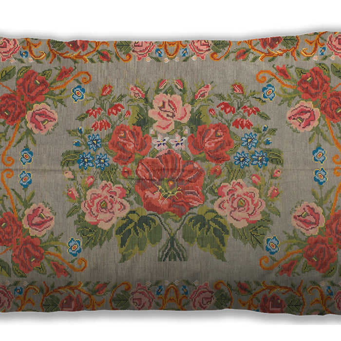 Traditional Classic Rectangular Red Lumbar Throw Pillow, 13 inch by 19 inch, lbtr933