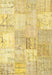 Traditional Chrome Gold Yellow Patchwork Rug, tr935