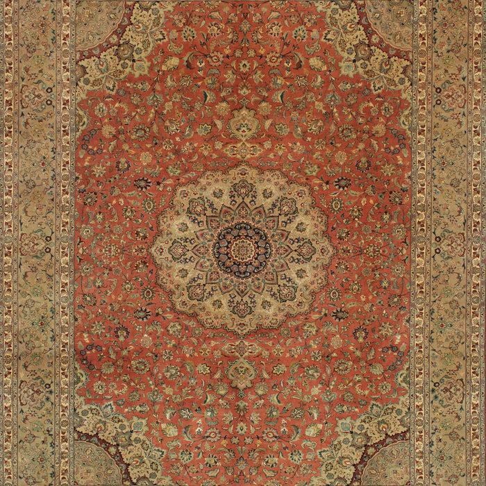 Traditional Mahogany Brown Medallion Rug, tr93