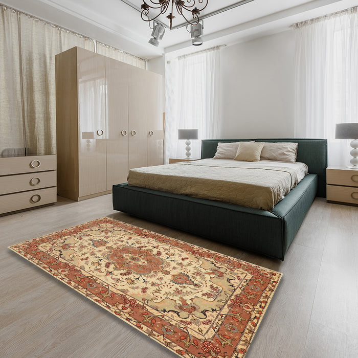 Traditional Red Persian Rug in a Bedroom, tr940
