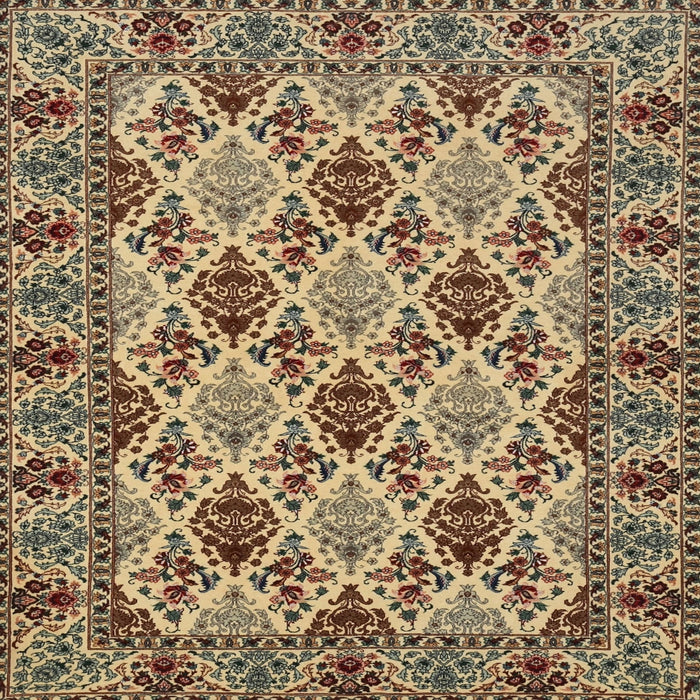 Round Machine Washable Traditional Sepia Brown Rug, wshtr942