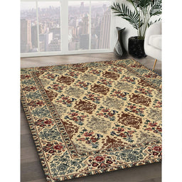 Traditional Reddish Brown Persian Rug in Family Room, tr942