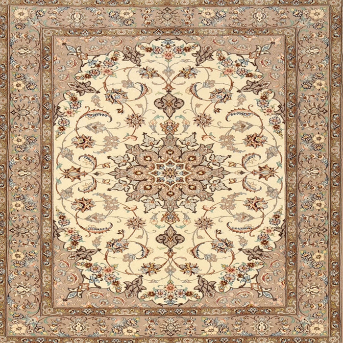 Round Machine Washable Traditional Brown Rug, wshtr943
