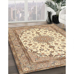 Machine Washable Traditional Brown Rug in a Family Room, wshtr943