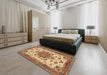 Machine Washable Traditional Red Rug in a Bedroom, wshtr946