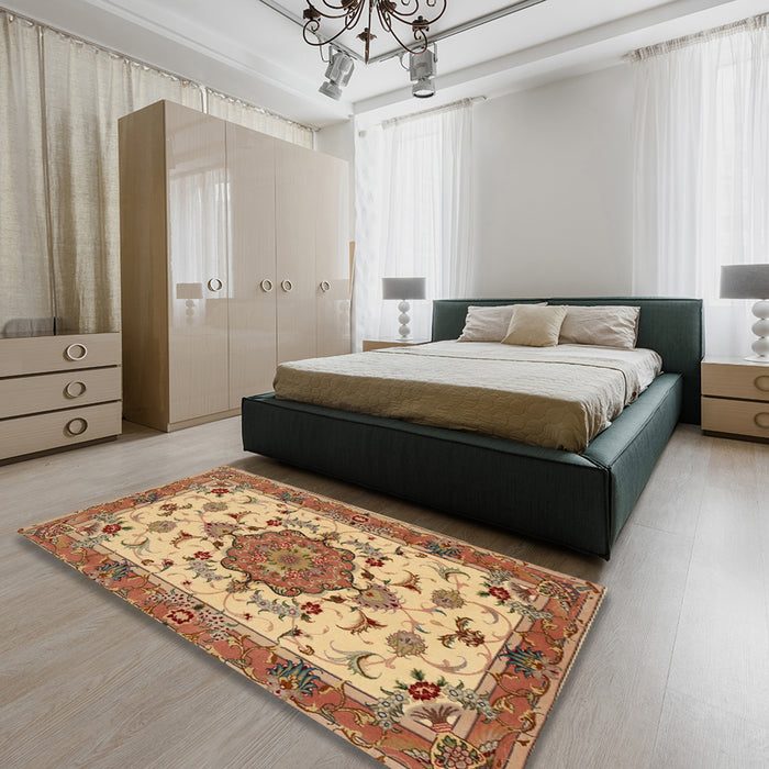 Traditional Red Persian Rug in a Bedroom, tr946