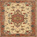 Round Machine Washable Traditional Red Rug, wshtr946