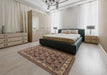 Machine Washable Traditional Camel Brown Rug in a Bedroom, wshtr948